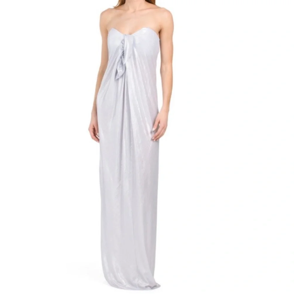 Caroline Constas Kaia Silver Gown NWT - Picture 17 of 17